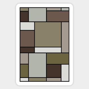 Mondrian camouflage abstract pattern Sticker
